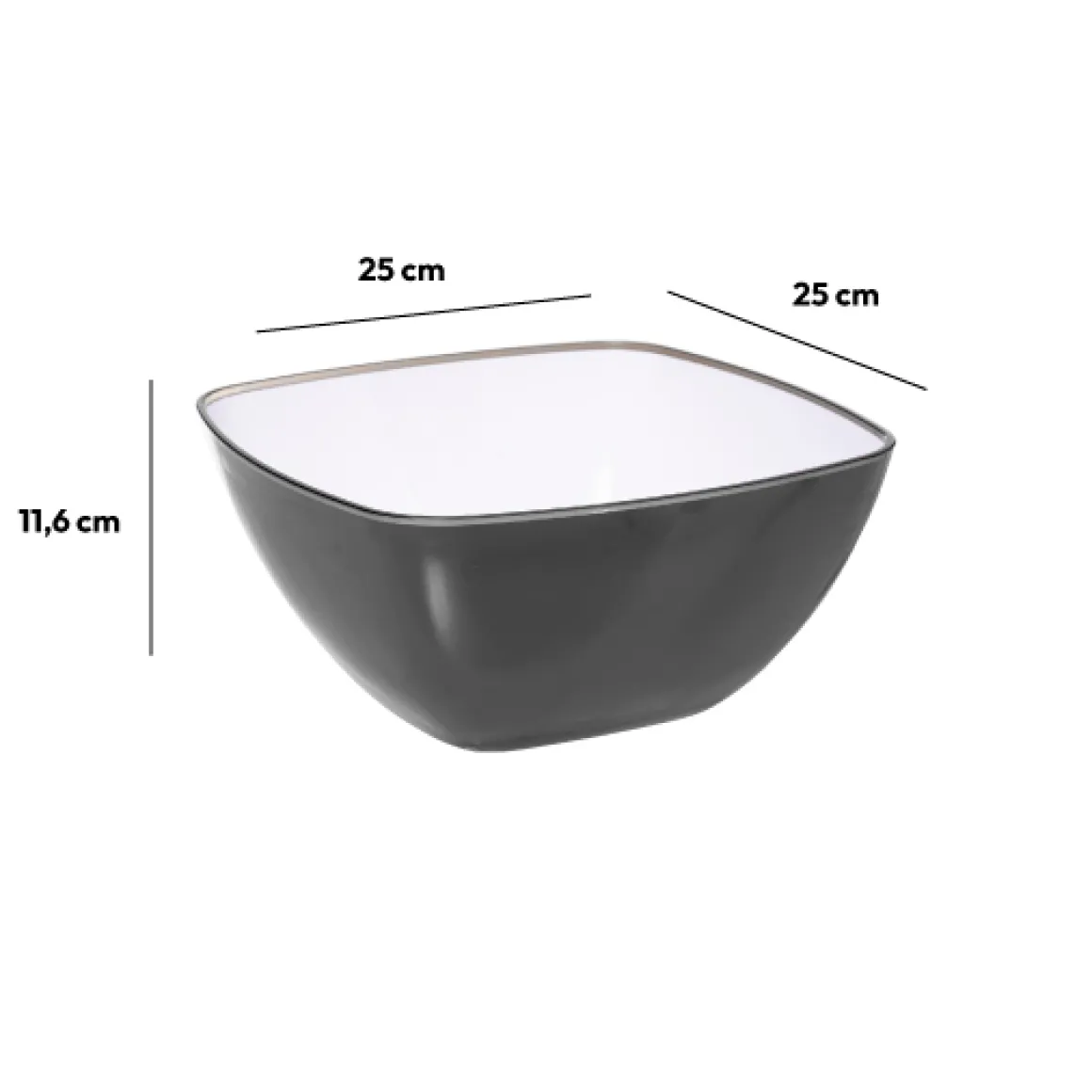 Saladier D25 cm, Gris anthracite