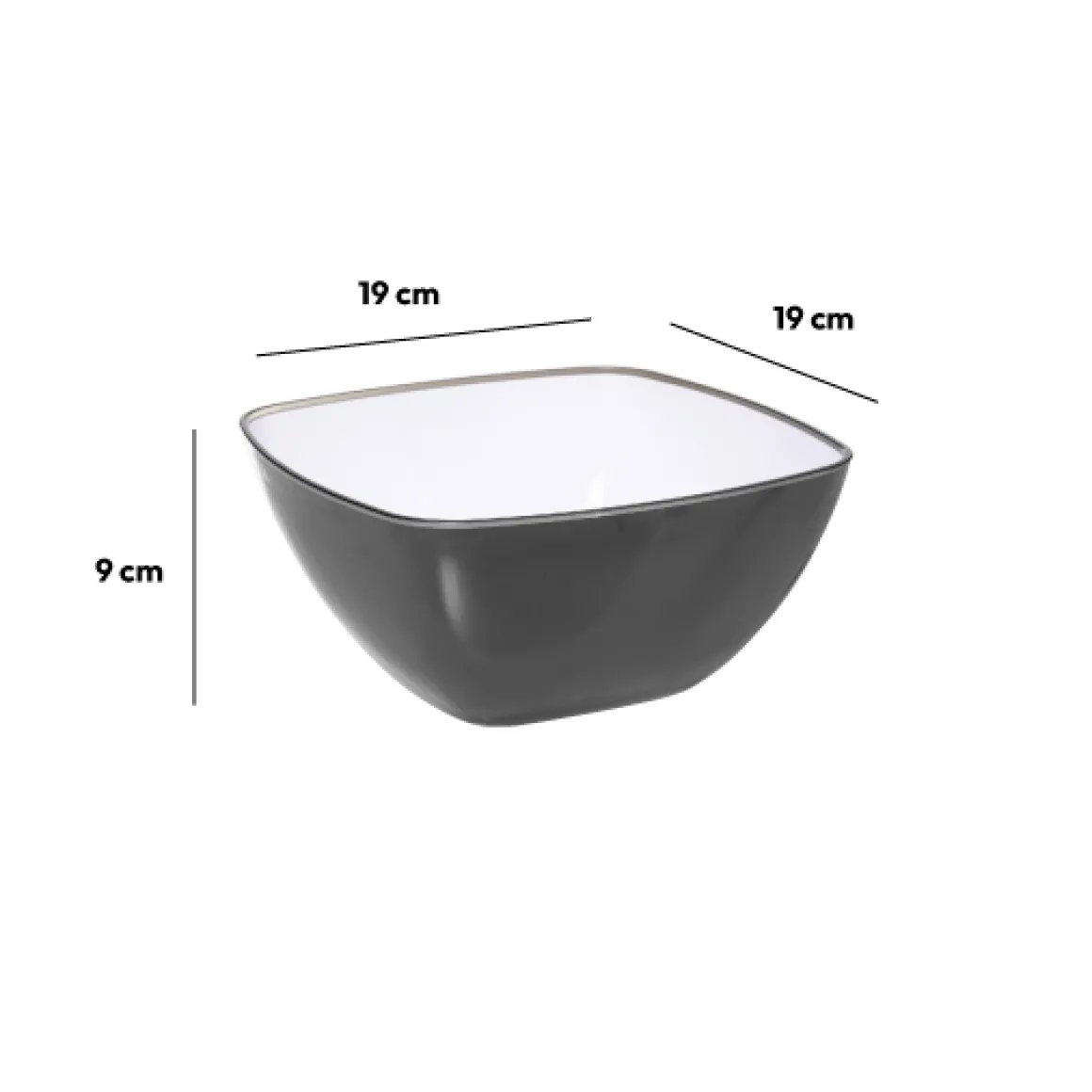 Saladier D19 cm, Gris anthracite