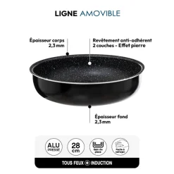 Sauteuse Aluminium pressé, 28 cm