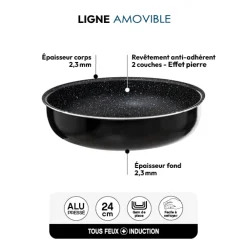 Sauteuse Aluminium pressé, 24 cm