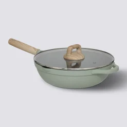 Sauteuse fonte d'aluminium vert, 28 cm