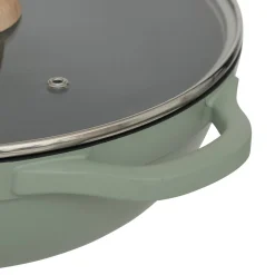 Sauteuse fonte d'aluminium vert, 28 cm