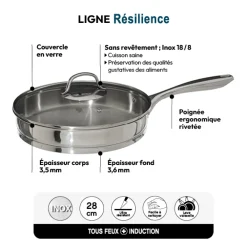 Sauteuse Inox, 28 cm