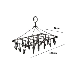 Séchoir métal à accrocher, 32 pinces