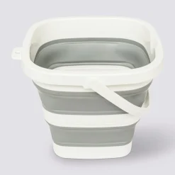 Seau rétractable 5L, Gris et blanc