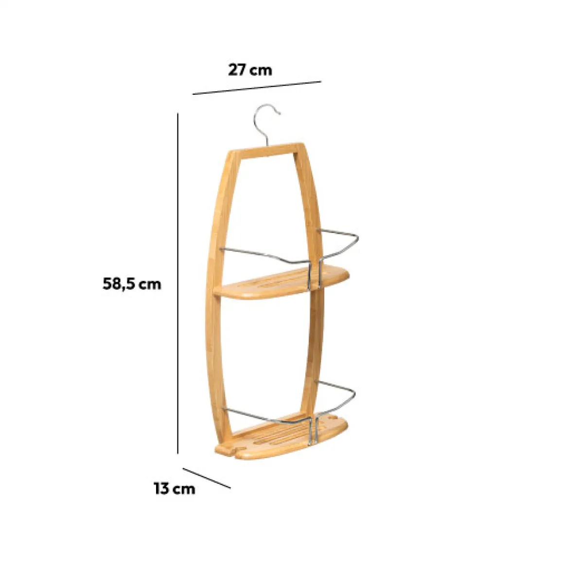 Serviteur de douche 2 niveaux, Métal bambou