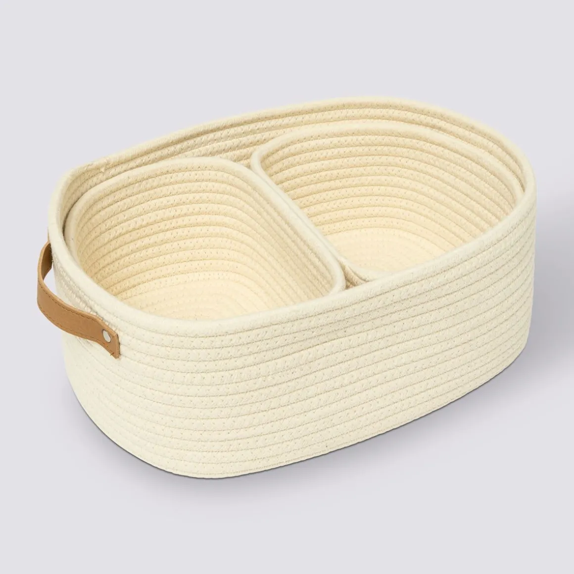 Set de 3 paniers, Ivoire