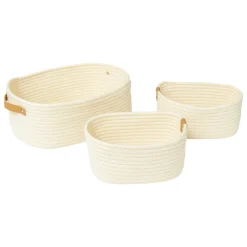 Set de 3 paniers, Ivoire