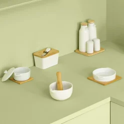 Set huile/vinaigre/poivre céramique, Blanc