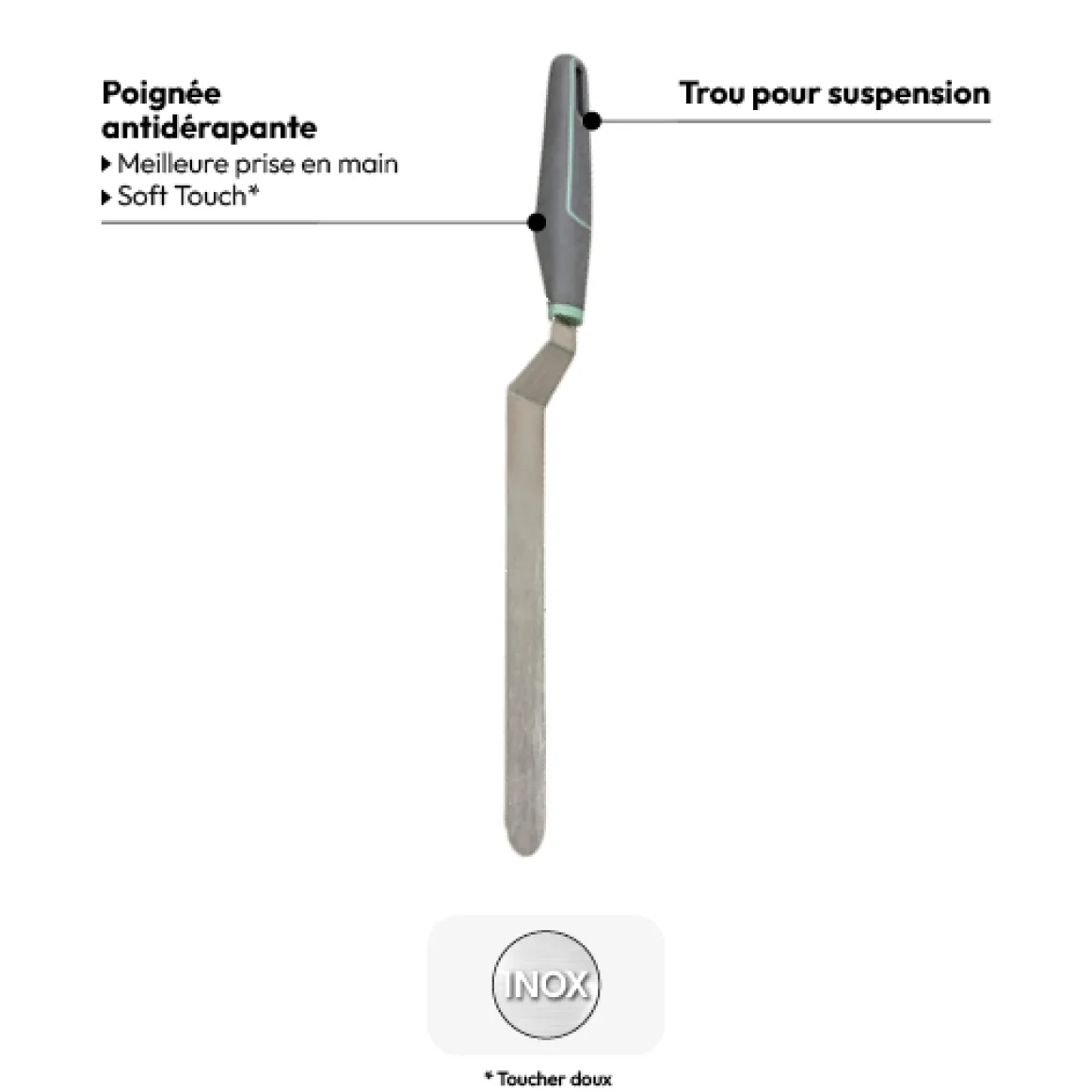 Spatule nappage, Inox