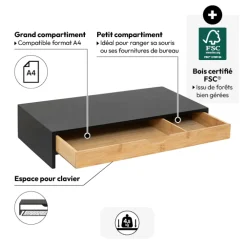 Support écran d'ordinateur avec tiroir