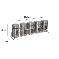 Support métal 5 pots à épices
