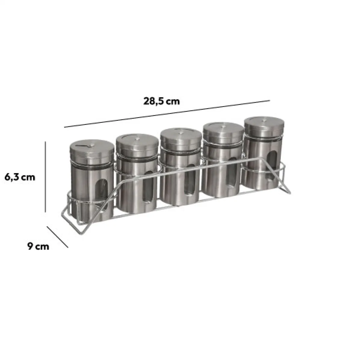 Support métal 5 pots à épices