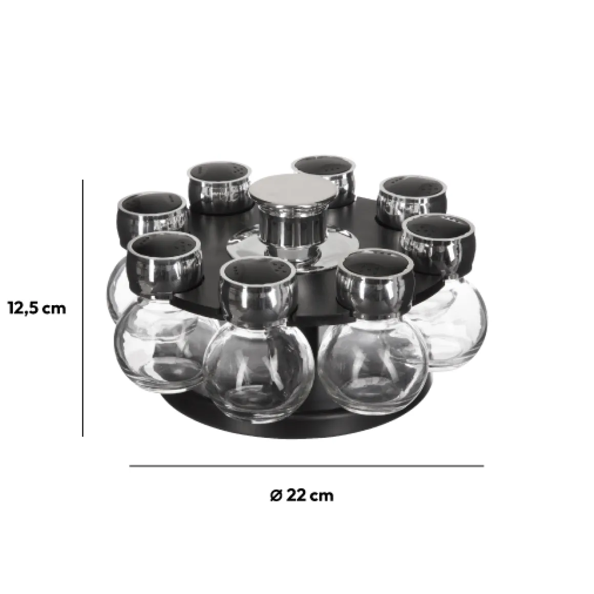 Support rotatif 8 pots à épices