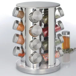 Support rotatif inox 16 pots à épices