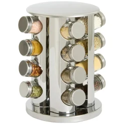Support rotatif inox 16 pots à épices