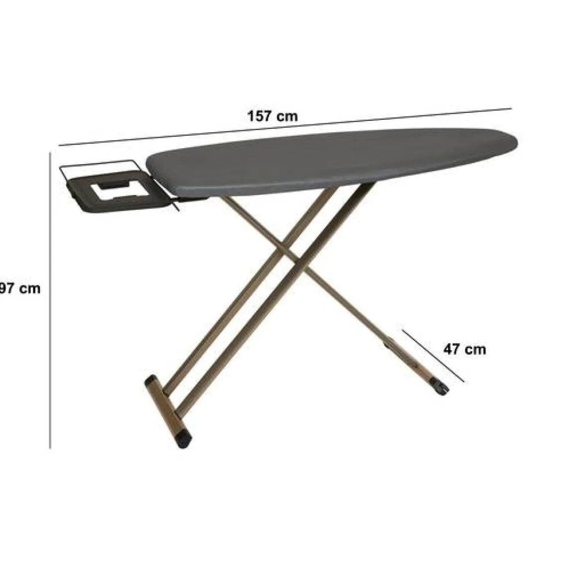 Table à repasser, L.157 cm, Beige