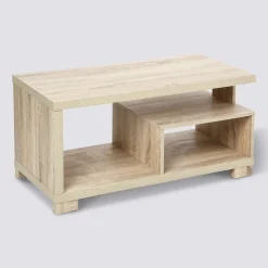 Table basse 2 niveaux, Effet bois naturel