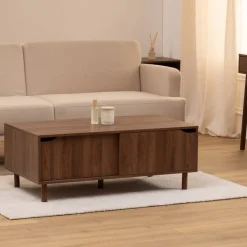 Table basse, 2 portes, Marron