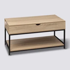 Table basse plateau relevable, Effet chêne naturel