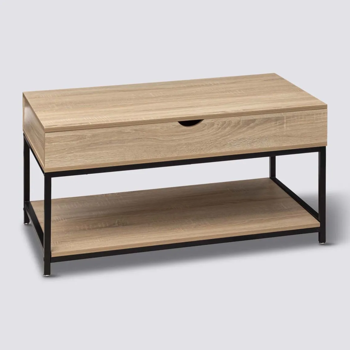 Table basse plateau relevable, Effet chêne naturel