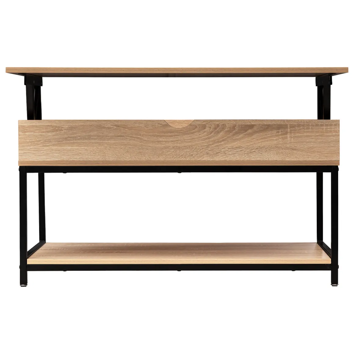 Table basse plateau relevable, Effet chêne naturel