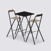 Table de bar et 2 chaises pliantes