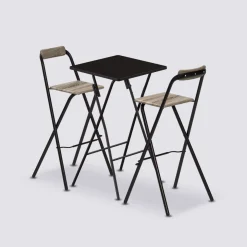 Table de bar et 2 chaises pliantes