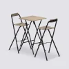 Table de bar et 2 chaises pliantes