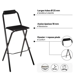 Table de bar et 2 chaises pliantes