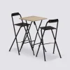 Table de bar et 2 chaises pliantes