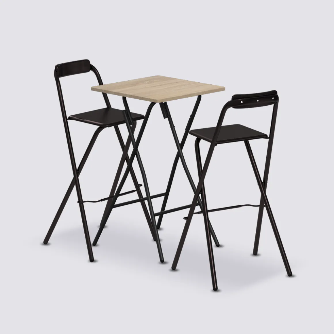 Table de bar et 2 chaises pliantes