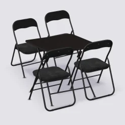 Table et 4 chaises pliantes en velours