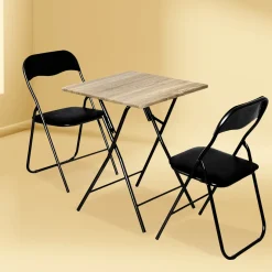 Table pliante 2 places, Effet bois