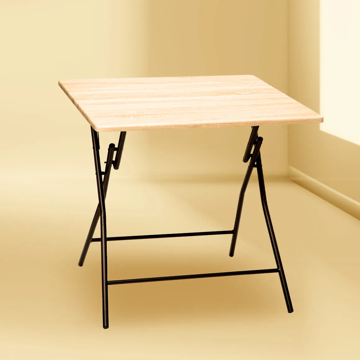 Table pliante 4 places, Effet bois