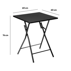 Table pliante 2 places, Noir