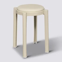 Tabouret empilable plastique, Beige