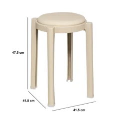 Tabouret empilable plastique, Beige