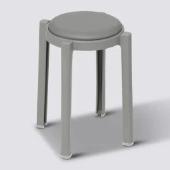 Tabouret empilable plastique, Gris
