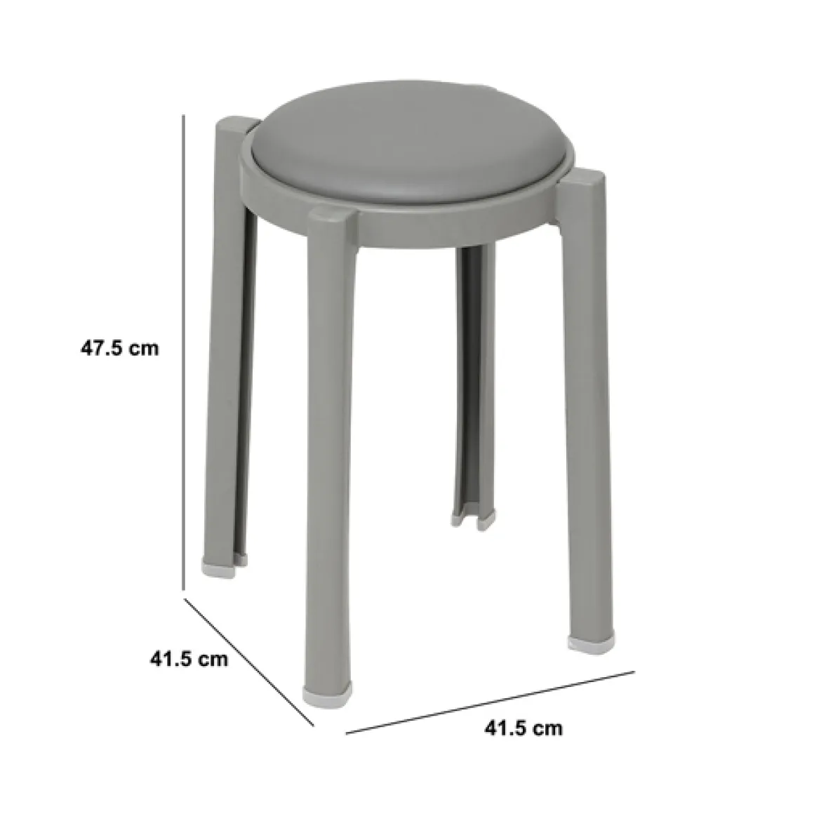 Tabouret empilable plastique, Gris