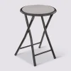 Tabouret pliant, Velours Gris