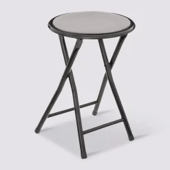 Tabouret pliant, Velours Gris