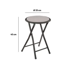 Tabouret pliant, Velours Gris