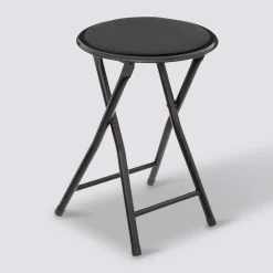 Tabouret pliant, Velours Noir
