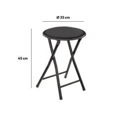 Tabouret pliant, Velours Noir