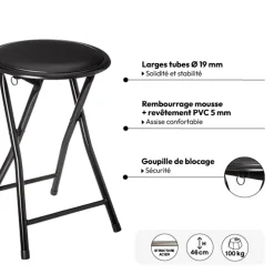Tabouret pliants, Noir