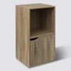 Étagère 2 cases 1 porte, Effet chêne naturel