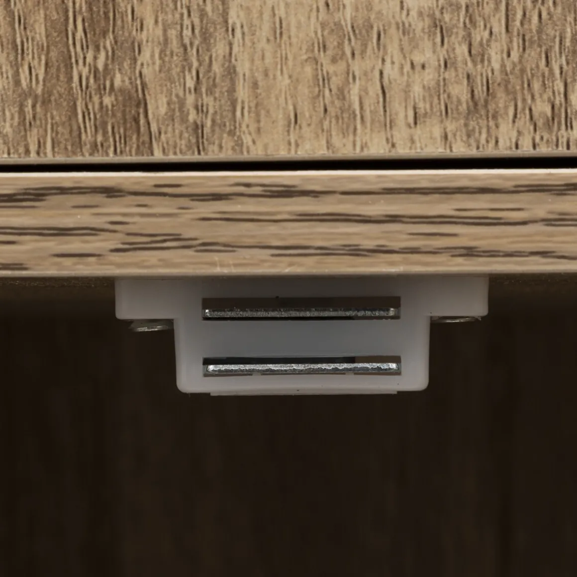 Étagère 3 cases avec portes, Effet chêne naturel