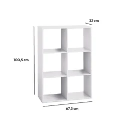 Étagère 6 cases, Blanc