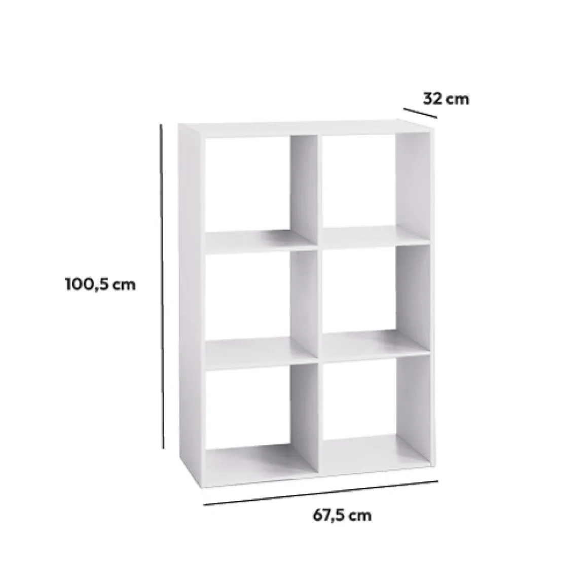Étagère 6 cases, Blanc